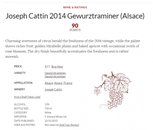 Gewurztraminer wine enthusiast2014